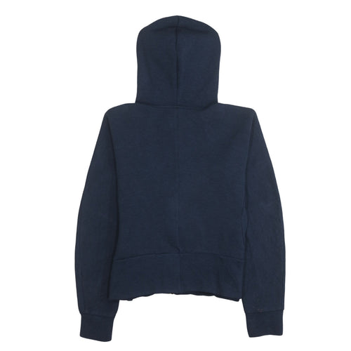 Adidas Womens Navy Blue Full Zip Hoodie Size 12-14 M Cotton Blend