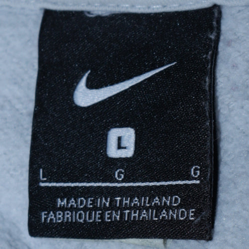 Nike Men's White Pullover Hoodie L Fleece Regular Fit Sportswear