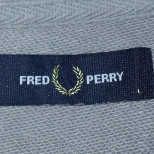 Fred Perry Men's Grey L 1/4 Zip Cotton Sweatshirt