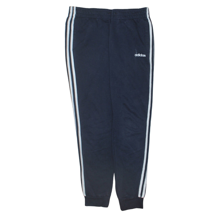 Adidas Womens Blue Track Pants Size 12-14 Elastic Waist Side Stripe