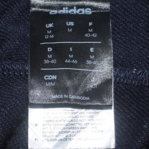 Adidas Womens Blue Track Pants Size 12-14 Elastic Waist Side Stripe
