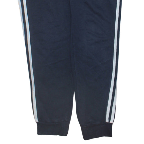 Adidas Womens Blue Track Pants Size 12-14 Elastic Waist Side Stripe