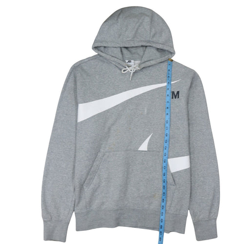 Nike Women Grey Pullover Hoodie Large Cotton Blend Logo Design
