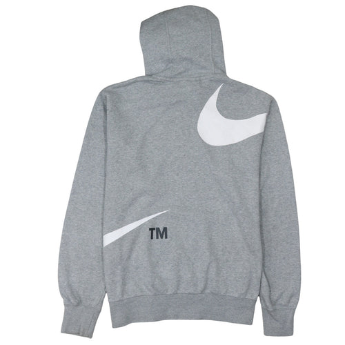 Nike Women Grey Pullover Hoodie Large Cotton Blend Logo Design