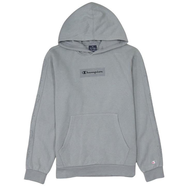 Champion Boys Grey 2XL Hoodie Pullover Cotton Blend Logo Sweatshirt