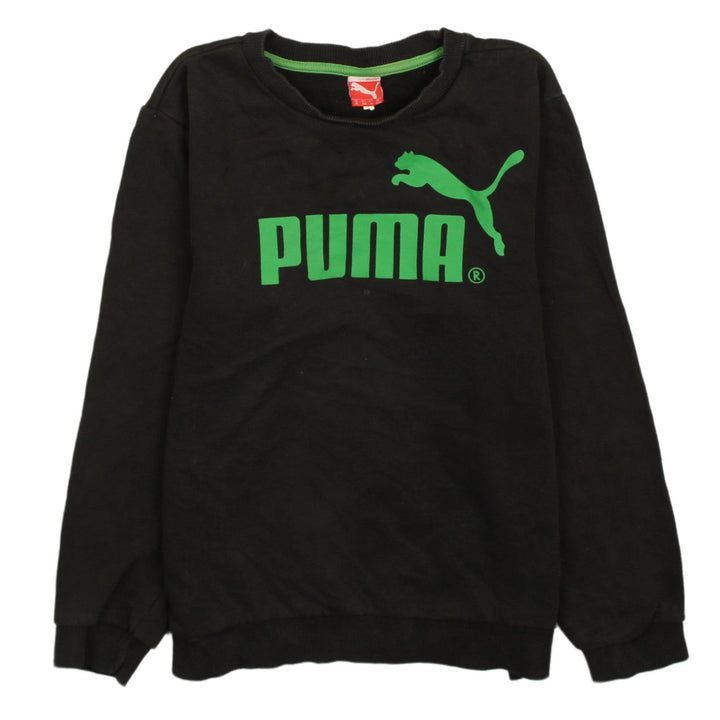 Puma Boys Black Pullover Sweatshirt 14 Years Logo Crew Neck Top