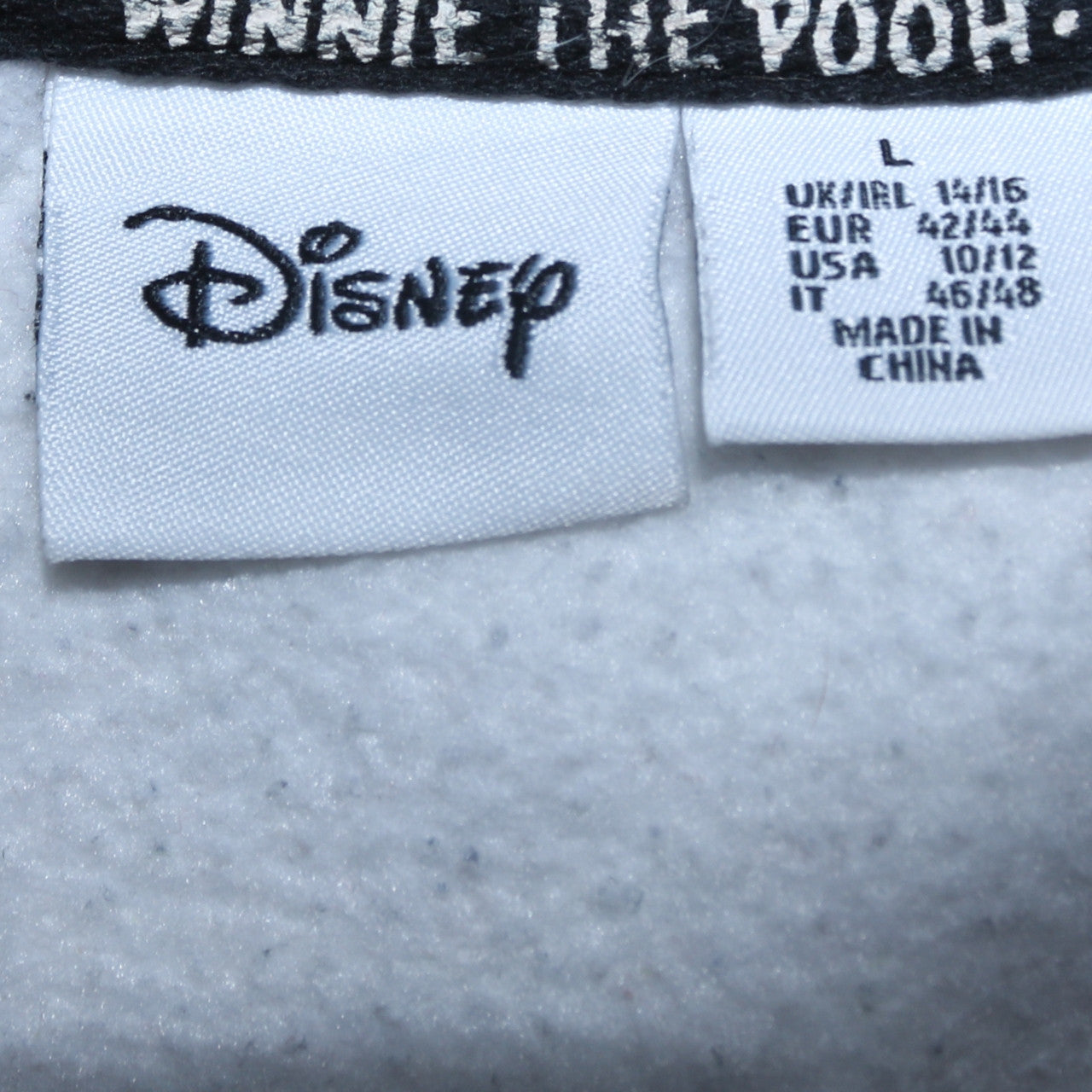 Disney Women Beige Winnie the Pooh Pullover Sweatshirt Size L