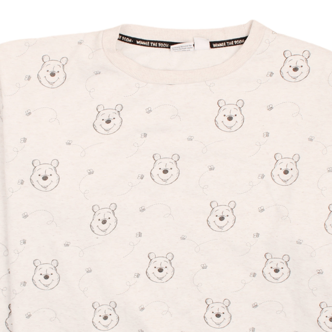 Disney Women Beige Winnie the Pooh Pullover Sweatshirt Size L