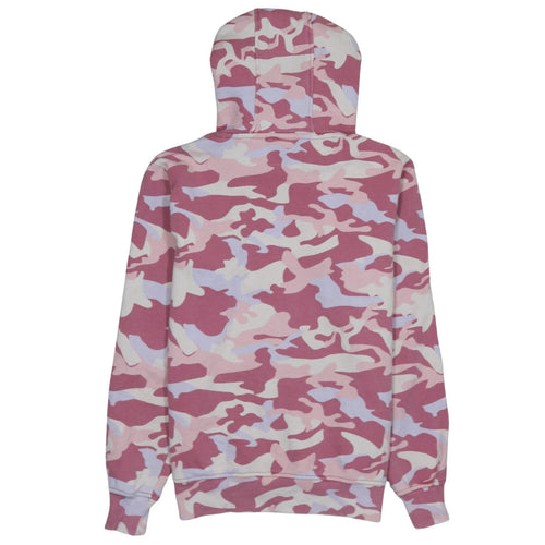 Ellesse Women Pink Camo Pullover Hoodie UK 10 Cotton Blend