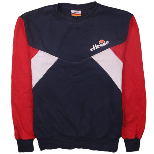 Ellesse Womens Navy Red Colourblock Sweatshirt UK 10