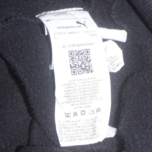 Puma Men's Black Pullover Hoodie L Logo Fleece Sweatshirt