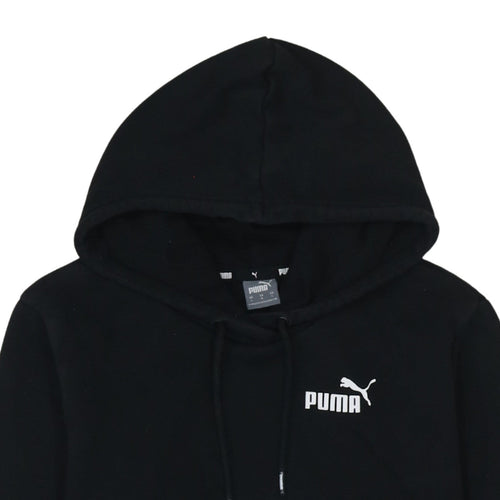 Puma Men's Black Pullover Hoodie L Logo Fleece Sweatshirt