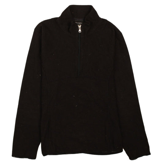 Champion Women's Black Fleece 1/2 Zip Pullover Sweatshirt Size L