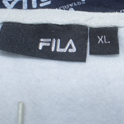 FILA Men’s White Sleeveless Hoodie Vest XL Sports Fleece