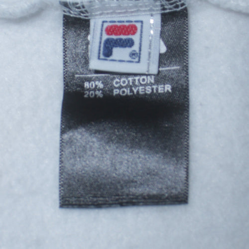 FILA Men’s White Sleeveless Hoodie Vest XL Sports Fleece