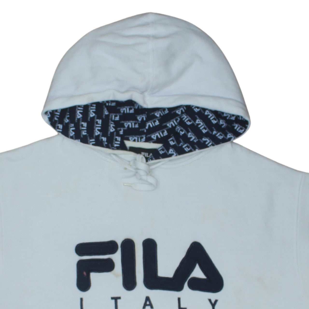 FILA Men’s White Sleeveless Hoodie Vest XL Sports Fleece