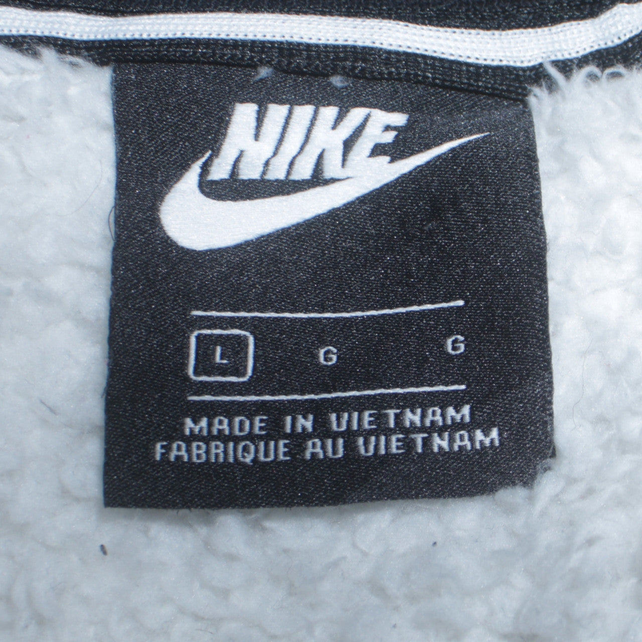 Nike Women Black White Full Zip Fleece Sweatshirt L