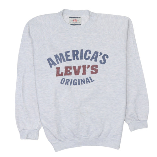 Levi's Men's Grey Pullover Sweatshirt Small Graphic Logo Vintage