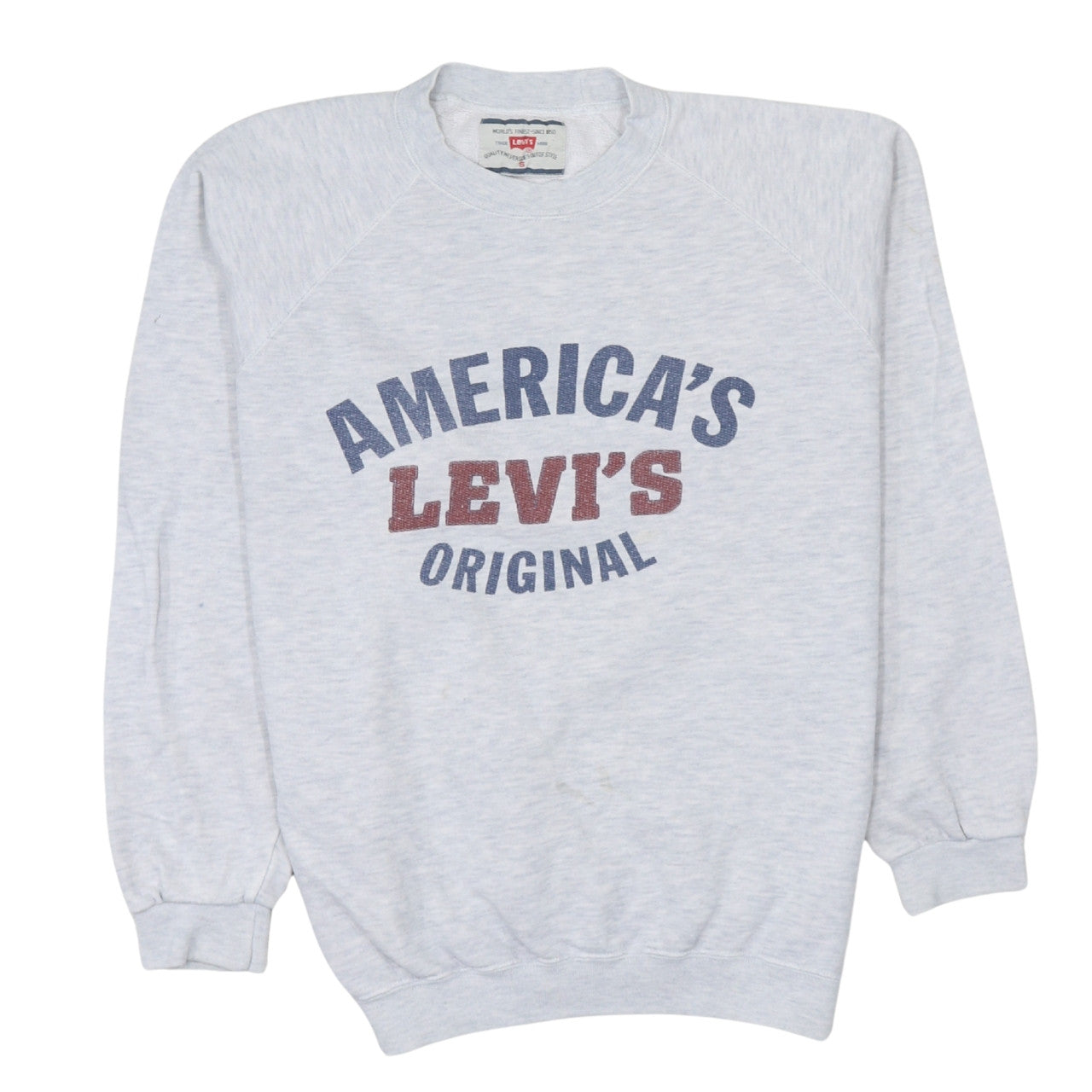Levi's Men's Grey Pullover Sweatshirt Small Graphic Logo Vintage