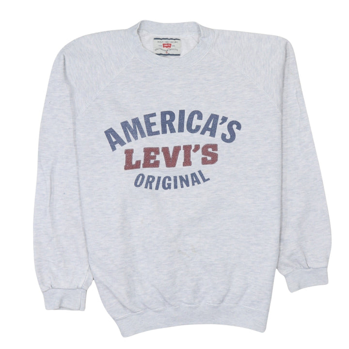 Levi's Men's Grey Pullover Sweatshirt Small Graphic Logo Vintage