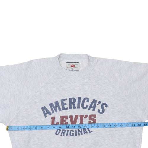 Levi's Men's Grey Pullover Sweatshirt Small Graphic Logo Vintage