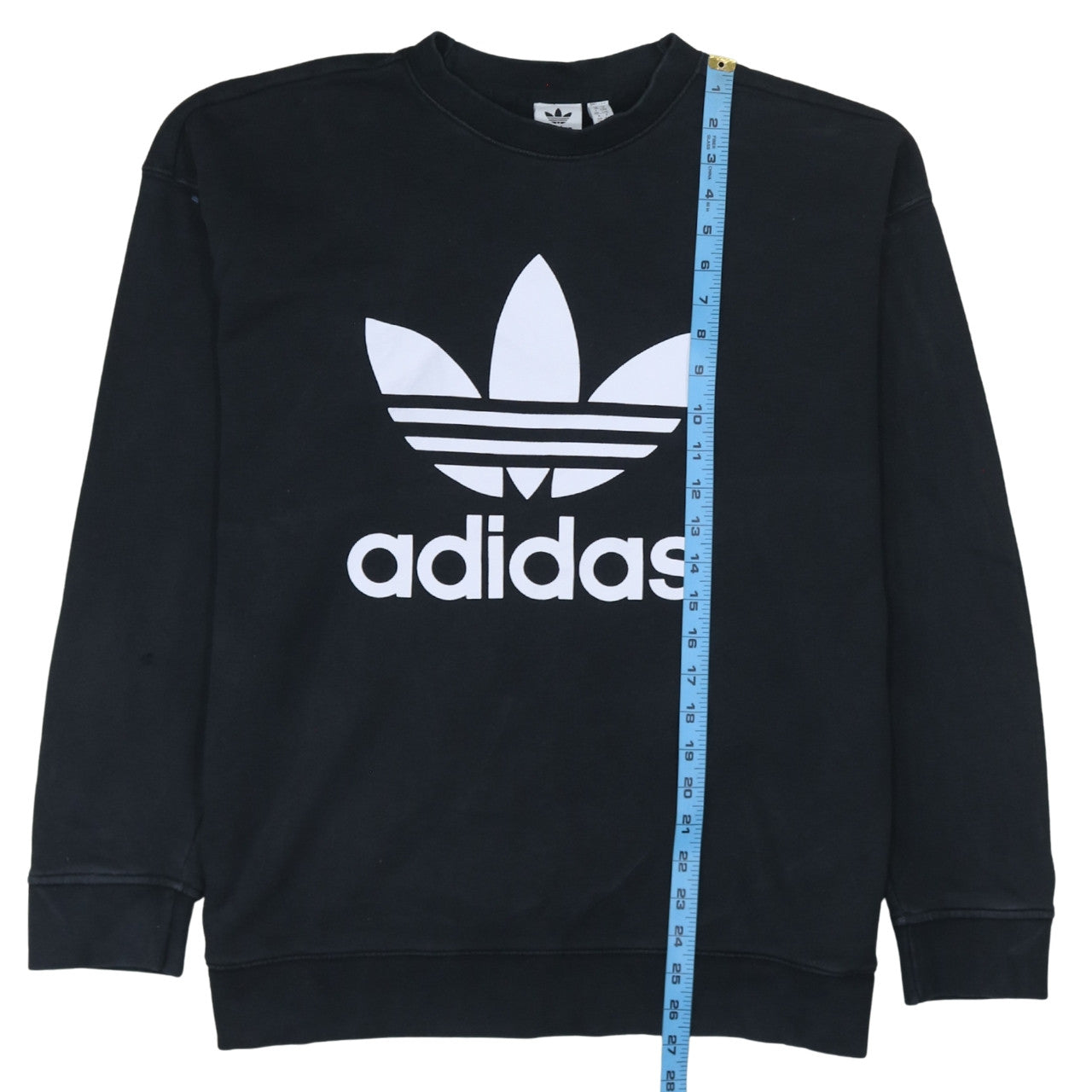 Adidas Women Black Crew Neck Pullover Sweatshirt Size 18 L Logo