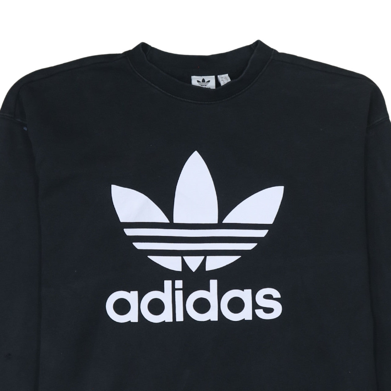 Adidas Women Black Crew Neck Pullover Sweatshirt Size 18 L Logo