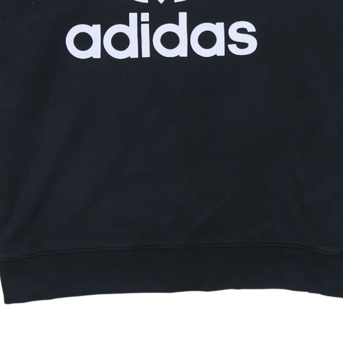 Adidas Women Black Crew Neck Pullover Sweatshirt Size 18 L Logo
