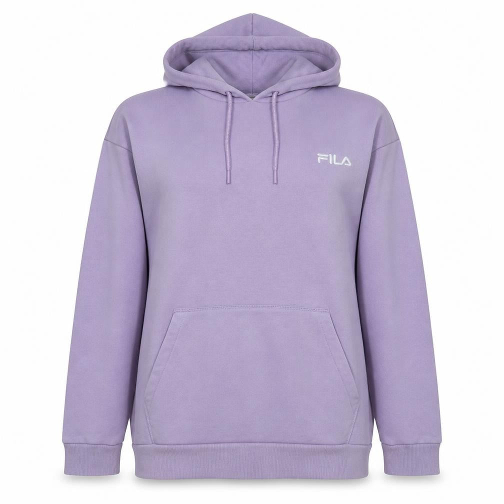 Fila Women Lilac Pullover Hoodie S UK 10 Cotton Blend Sweatshirt