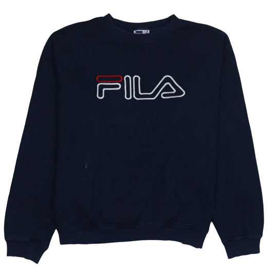 Fila Womens Navy Blue XL Crew Neck Pullover Sweatshirt