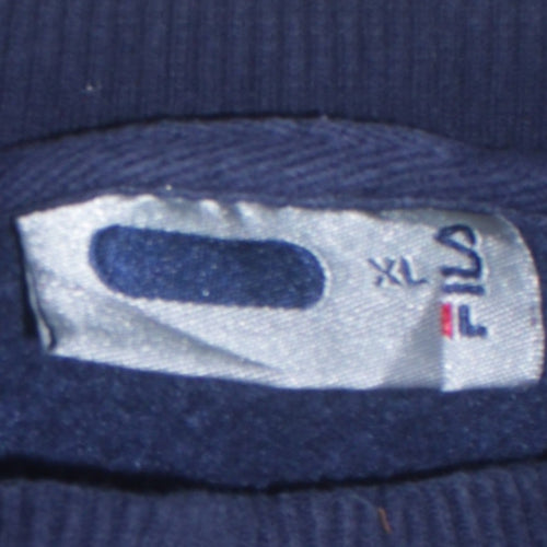 Fila Womens Navy Blue XL Crew Neck Pullover Sweatshirt