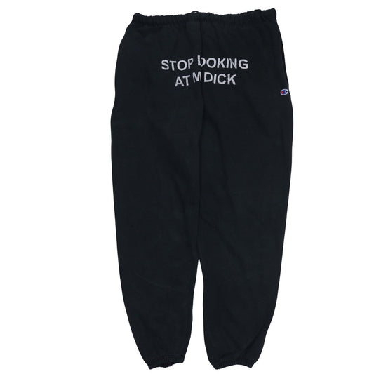 Champion Reverse Weave Black XL Men's Sweatpants Funny Print