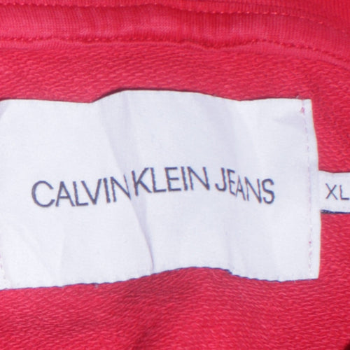 Calvin Klein Jeans Men's Red XL Pullover Hoodie
