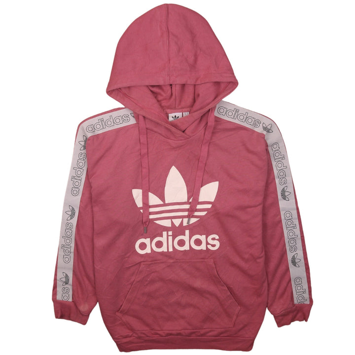 Adidas Women Pink Pullover Hoodie Sweatshirt Size 10 Logo Print