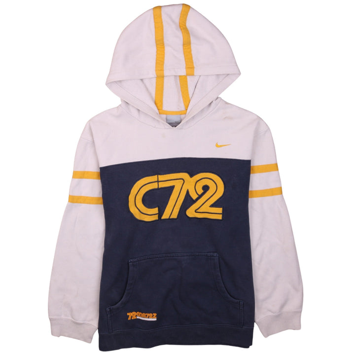 Nike Boys White and Navy C72 Pullover Hoodie Age 12/13 L Cotton Blend
