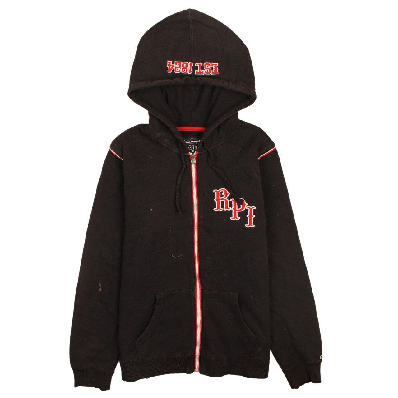 Champion Men's Black Full Zip RPI University Hoodie Size L