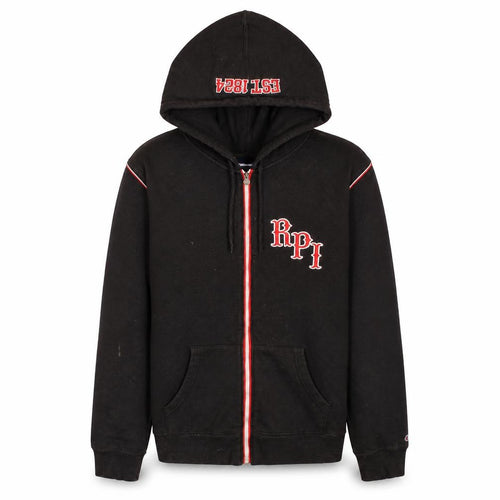 Champion Men's Black Full Zip RPI University Hoodie Size L