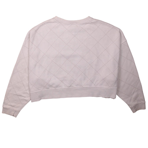 Nike Women Beige Quilted Crew Neck Pullover Sweatshirt XL