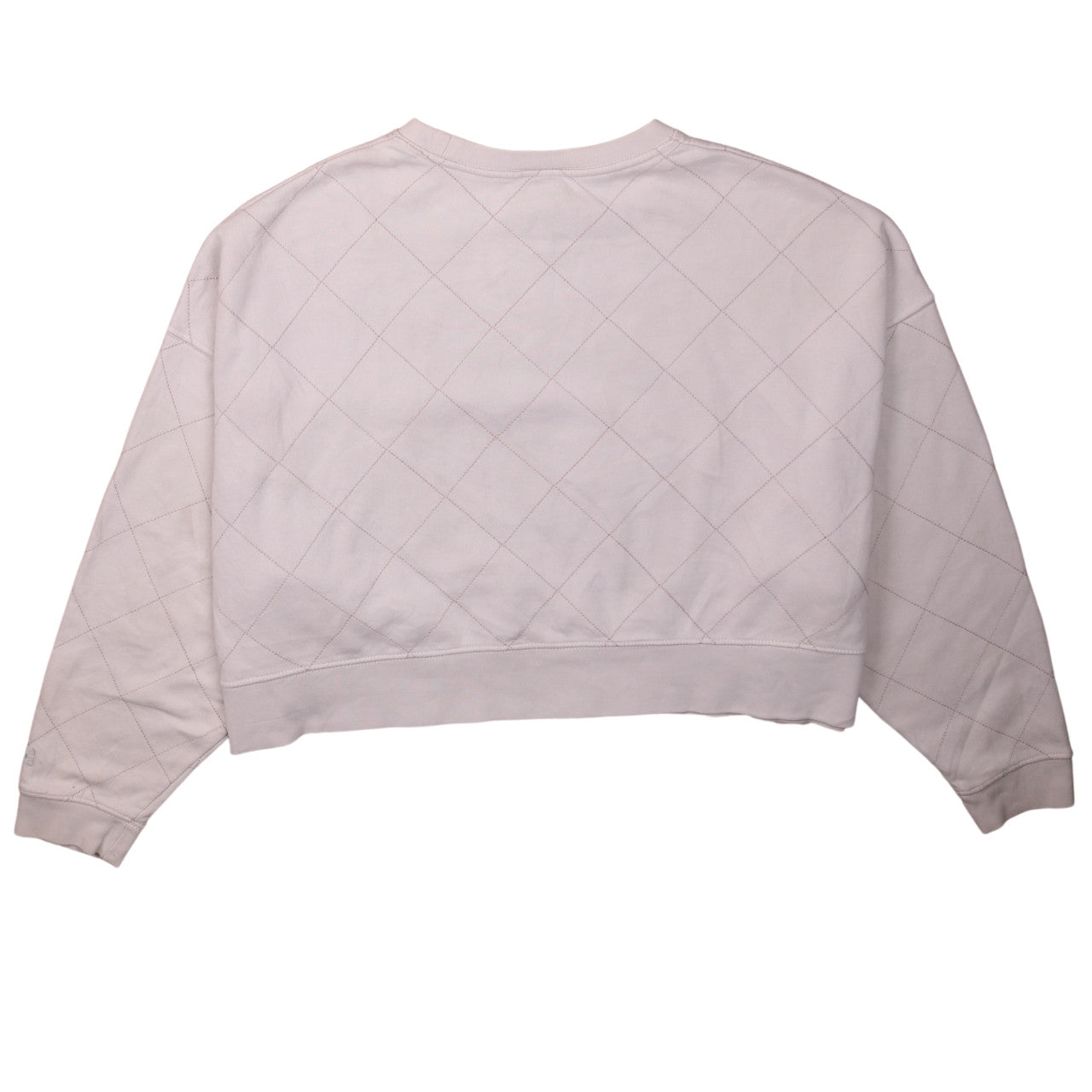 Nike Women Beige Quilted Crew Neck Pullover Sweatshirt XL