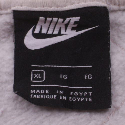 Nike Women Beige Quilted Crew Neck Pullover Sweatshirt XL