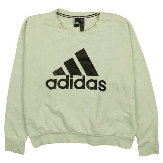 Adidas Womens Green XL Crew Neck Pullover Sweatshirt