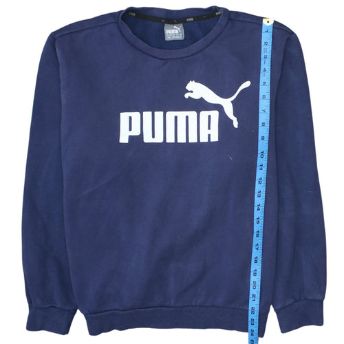 Puma Men's Blue Logo Crew Neck Pullover Sweatshirt Size M