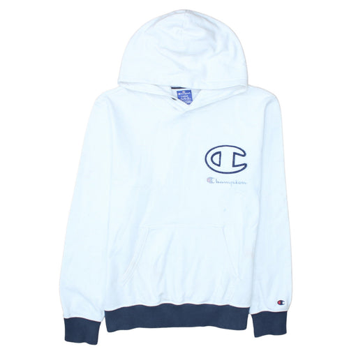 Champion Men's White Embroidered Pullover Hoodie Size L
