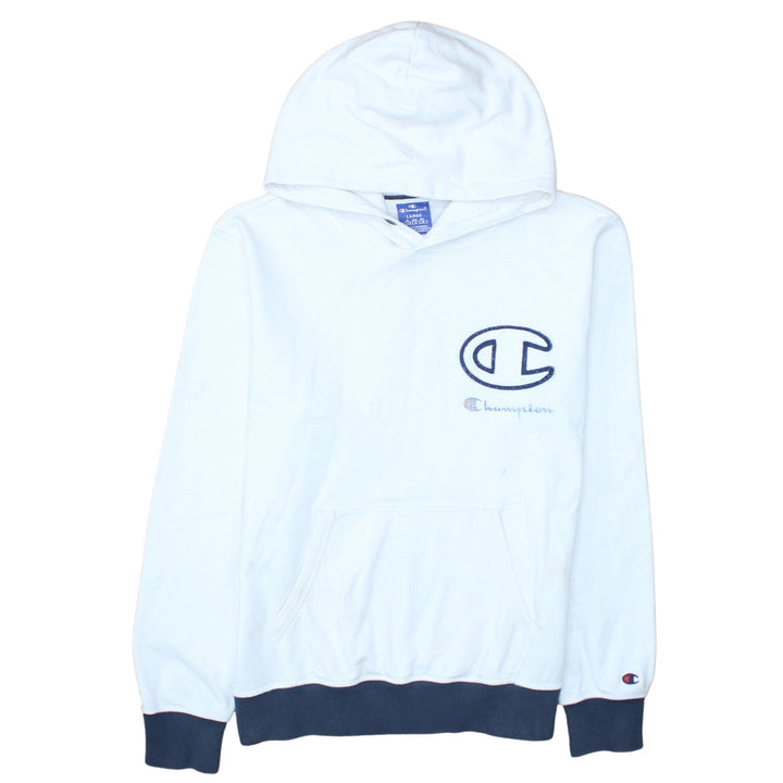 Champion Men's White Embroidered Pullover Hoodie Size L