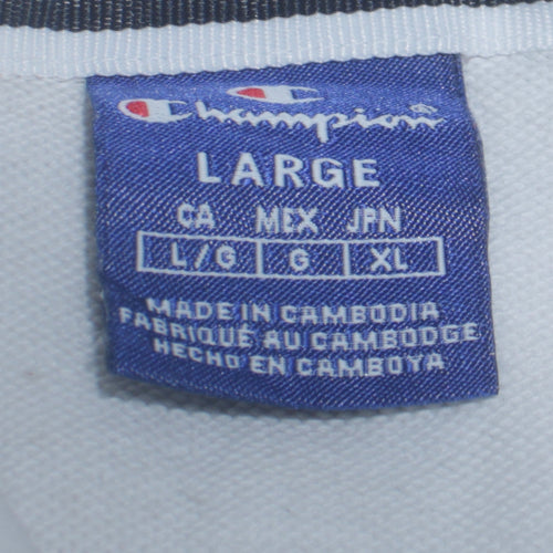 Champion Men's White Embroidered Pullover Hoodie Size L