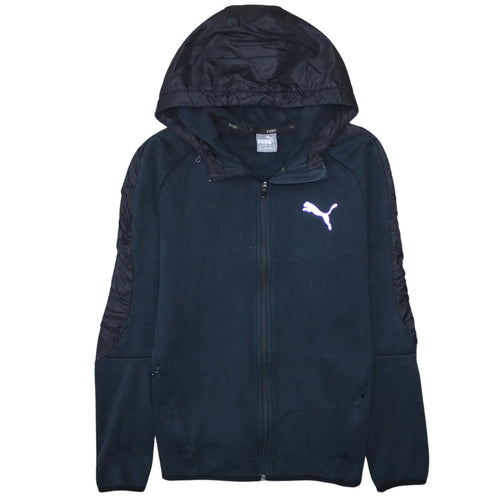 Puma Men's Black Medium Full Zip Hooded Sweatshirt with Logo