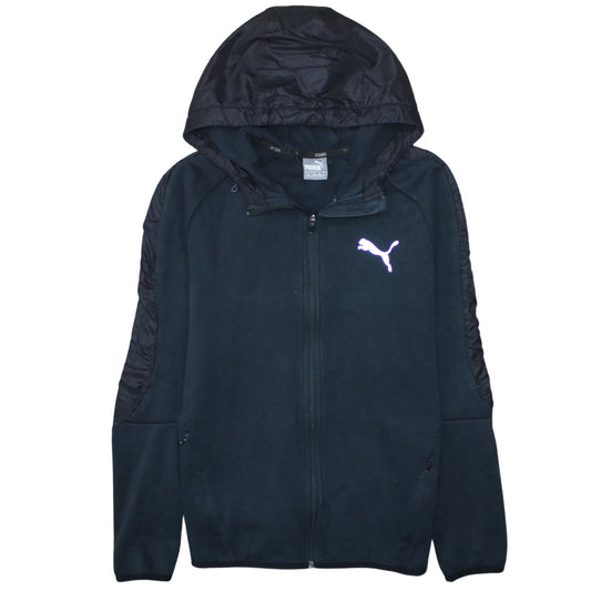 Puma Men's Black Medium Full Zip Hooded Sweatshirt with Logo