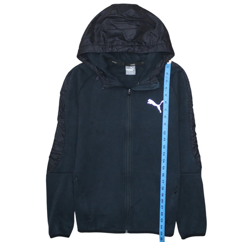 Puma Men's Black Medium Full Zip Hooded Sweatshirt with Logo