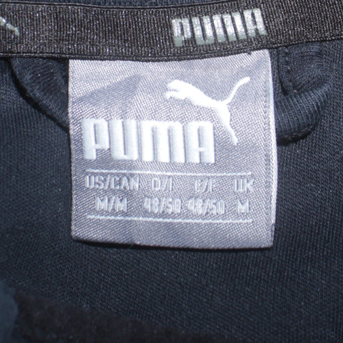 Puma Men's Black Medium Full Zip Hooded Sweatshirt with Logo