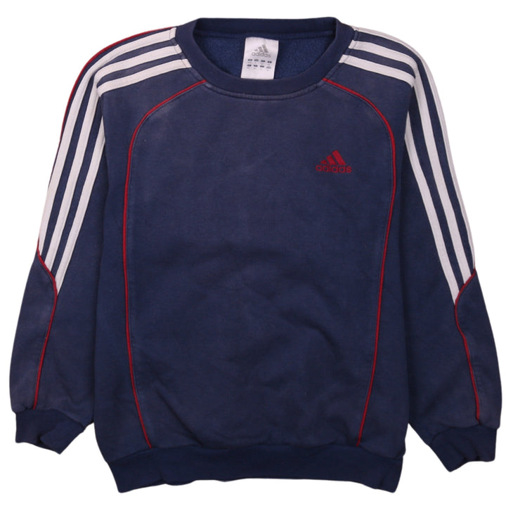 Adidas Boys Blue Crew Neck Pullover Sweatshirt Size 152 Logo Sportswear